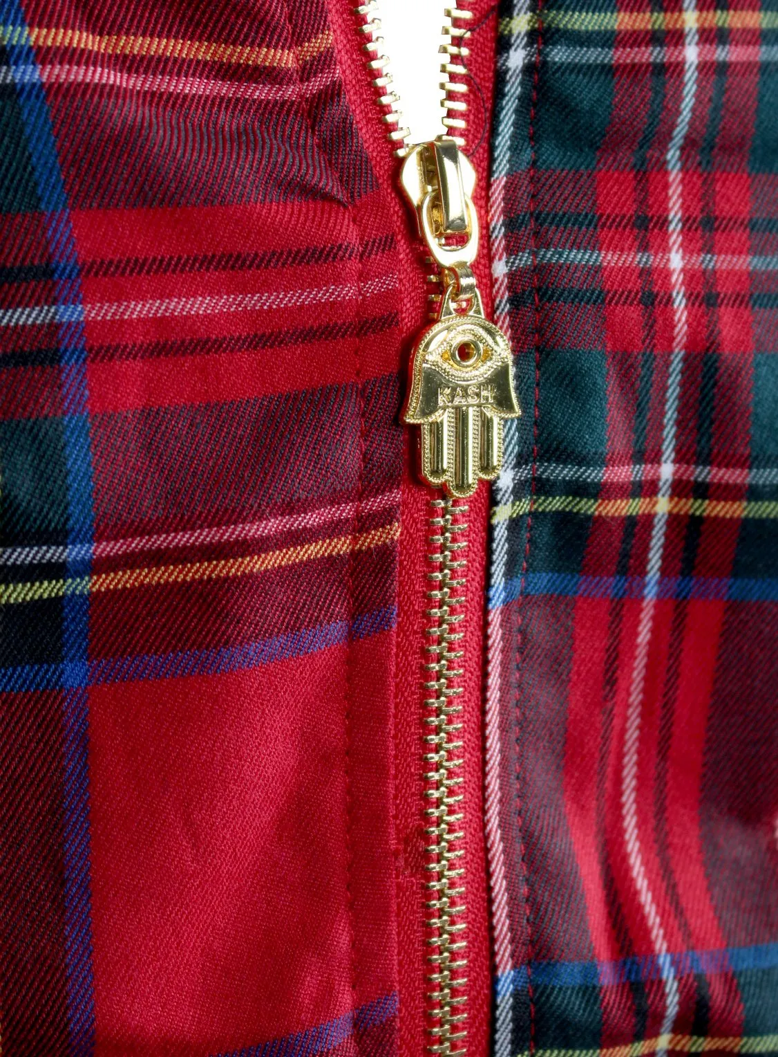 Men's Long Sleeve Plaid Track Jacket from 'Private School Collection'-Red