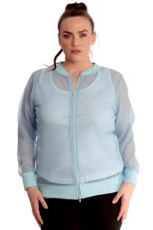 Mesh Bomber Jacket Ladies Net Plain Top