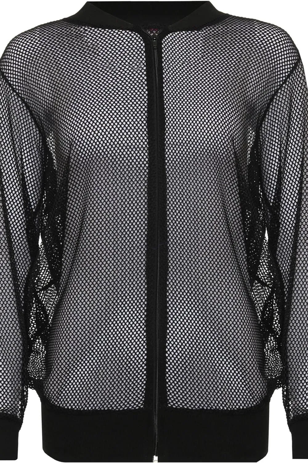 Mesh Bomber Jacket Ladies Net Plain Top