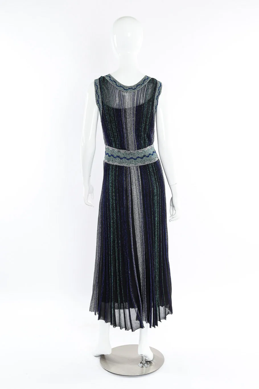 Metallic Pleated Midi Dress