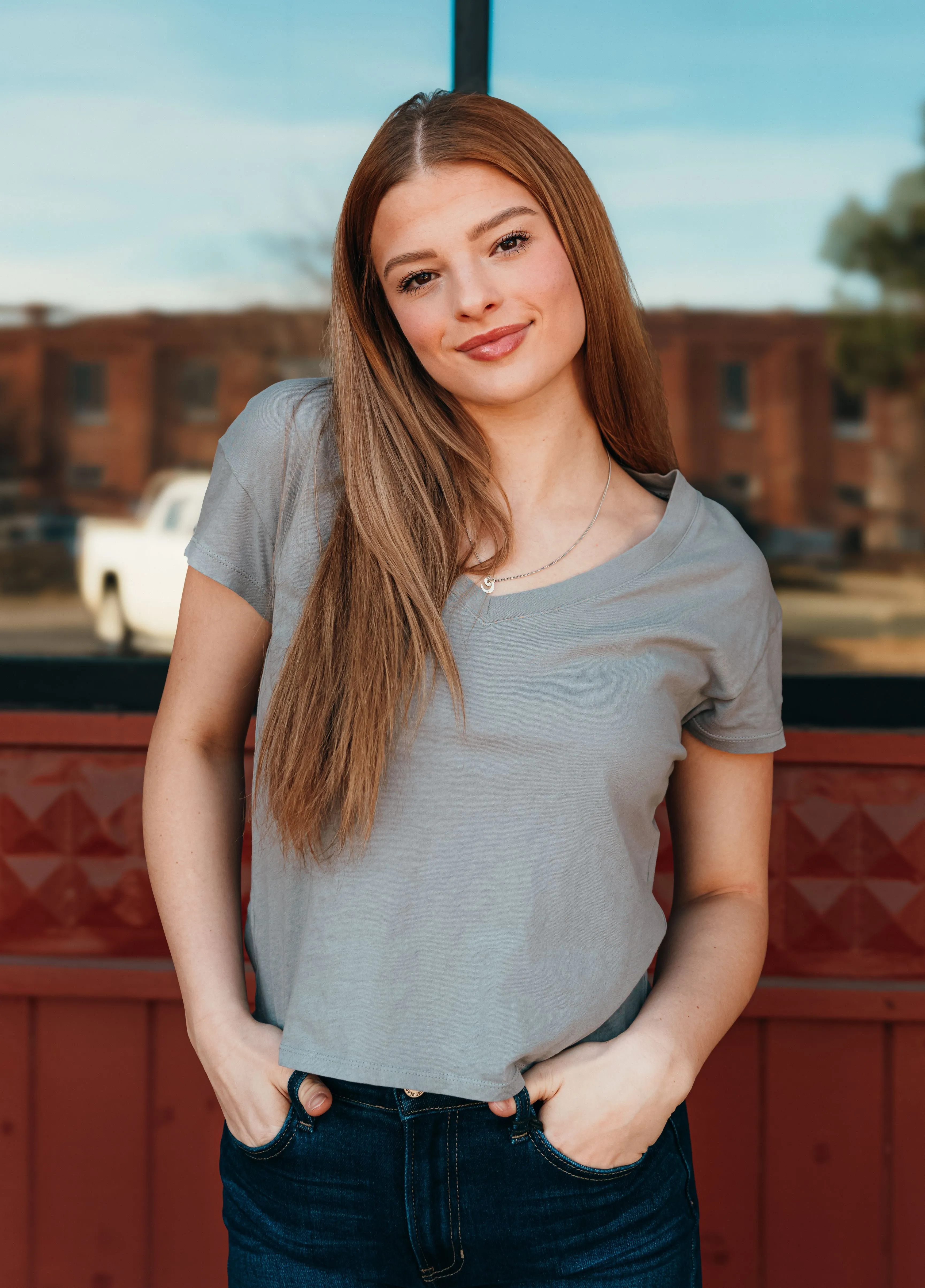Modern V-Neck Tee Graphite Grey ZT251491