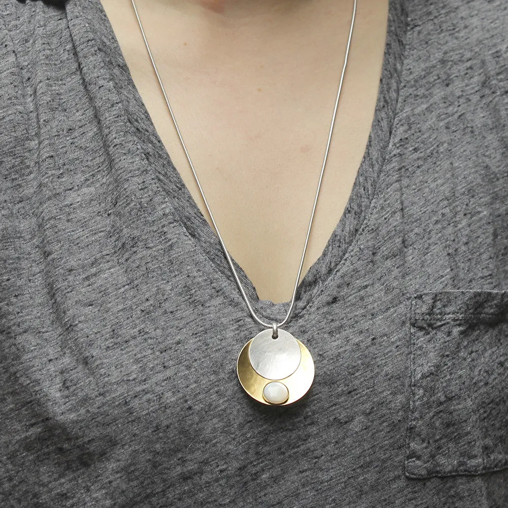 Mother of Pearl with Layered Discs Necklace