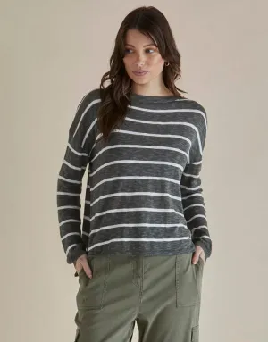 Natasha Knit Top - Green Stripe