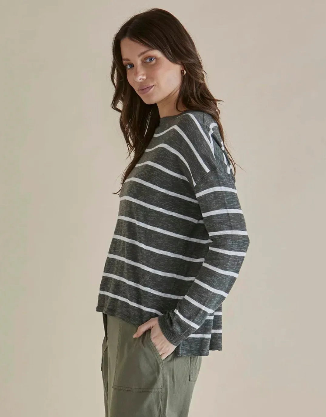 Natasha Knit Top - Green Stripe