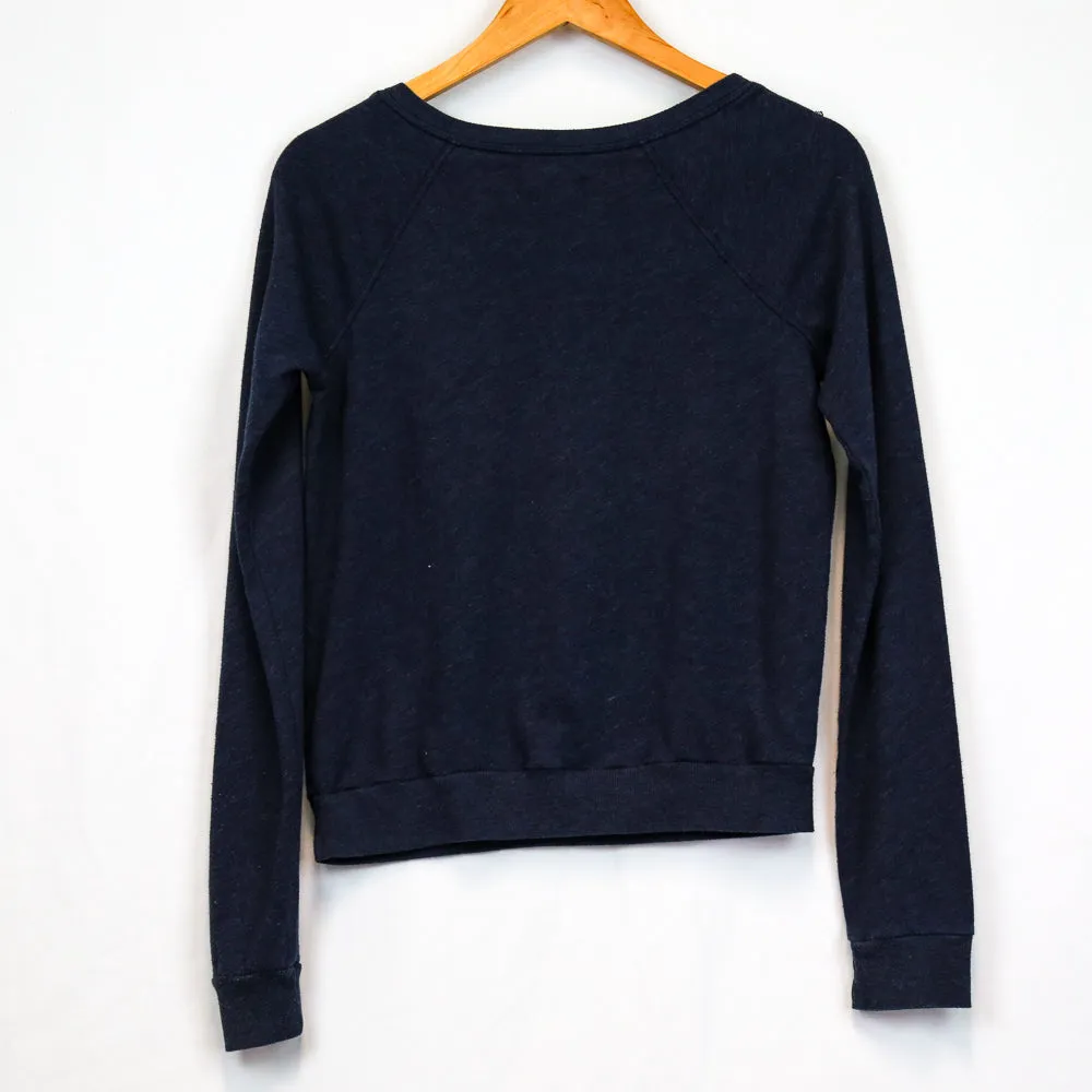 Navy Gold Logo Print Pullover Sweater (Hollister)
