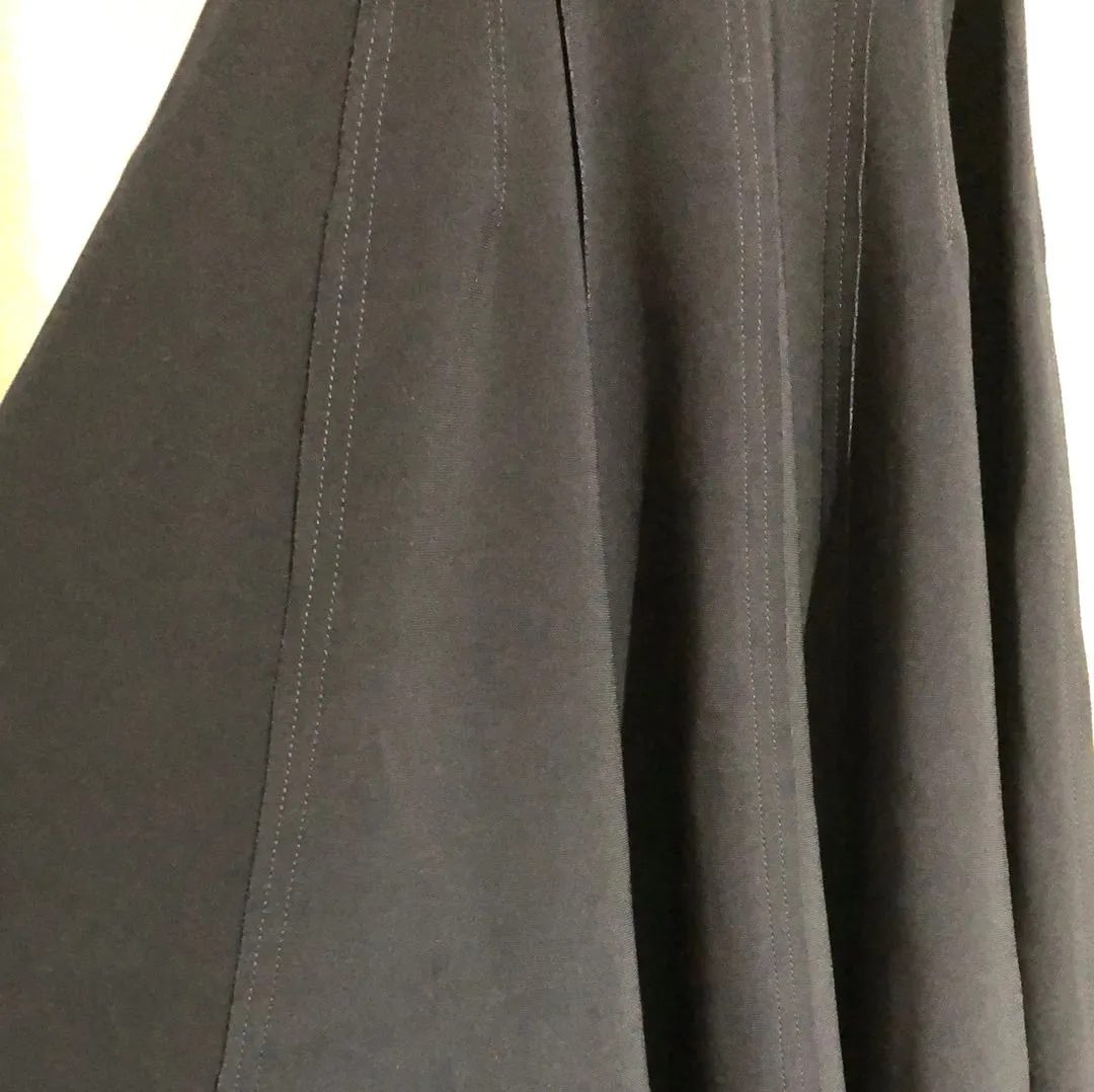Norma Kamali Navy Stretch High Waist Flair Skirt