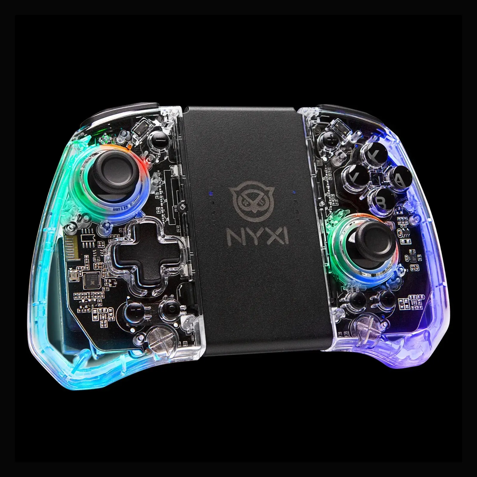 NYXI Hyperion Transparent Style Wireless Joy-pad with 8 Color LED for Switch/ Switch OLED