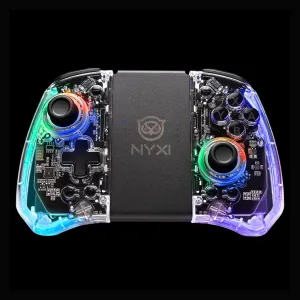 NYXI Hyperion Transparent Style Wireless Joy-pad with 8 Color LED for Switch/ Switch OLED