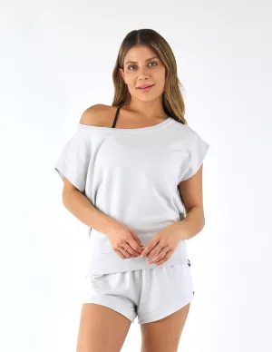 Off Shoulder Dolman: Ash Grey