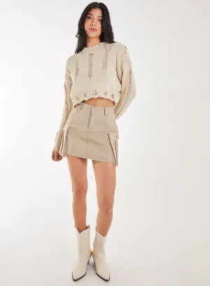 Oversized Pocket Cargo Mini Skirt