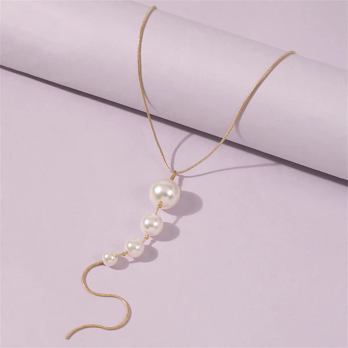 Pearl & 18K Gold-Plated Bead Pendant Necklace