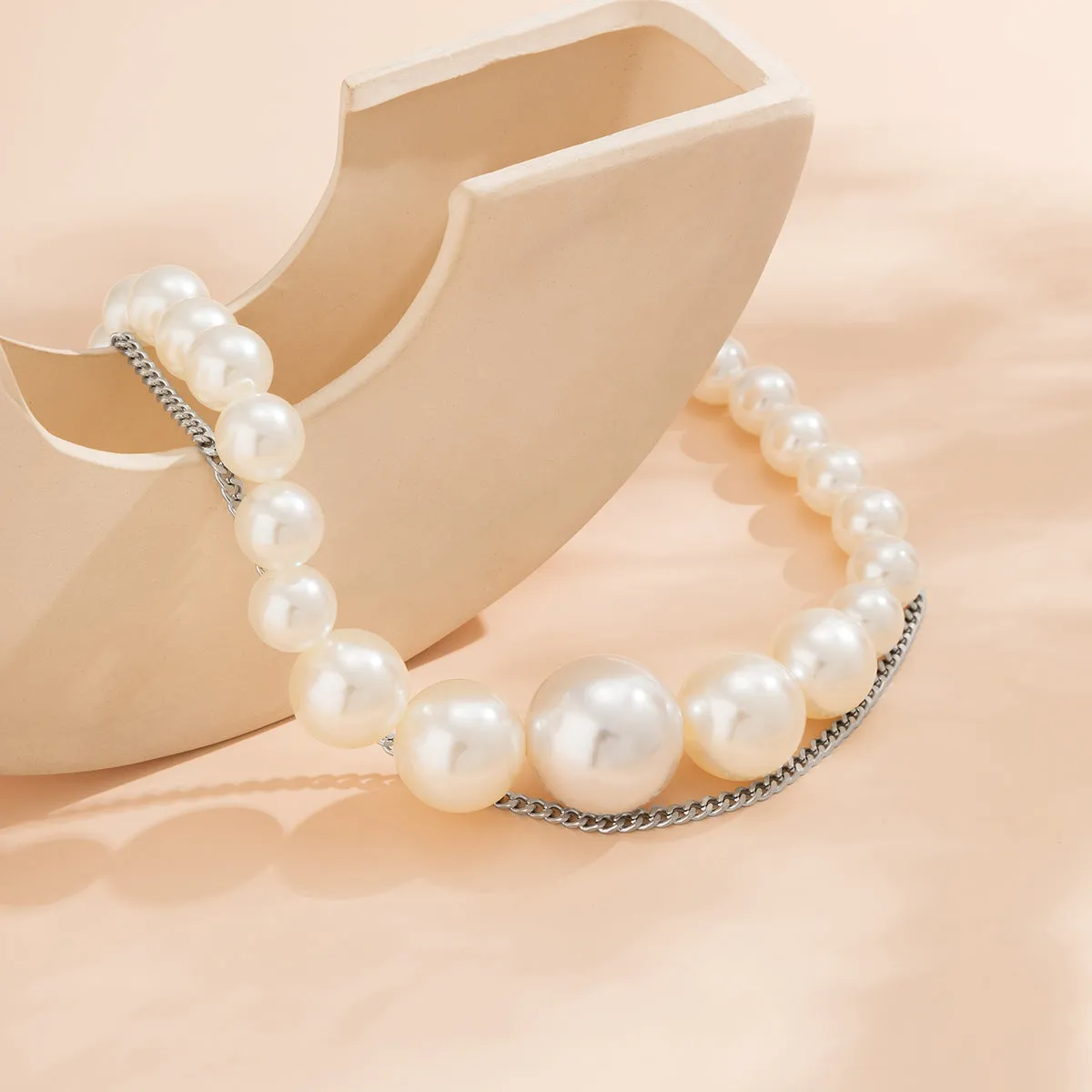 Pearl & Silver-Plated Layered Waist Chain