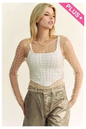 Pearl Sands Mesh CURVY Layering Top