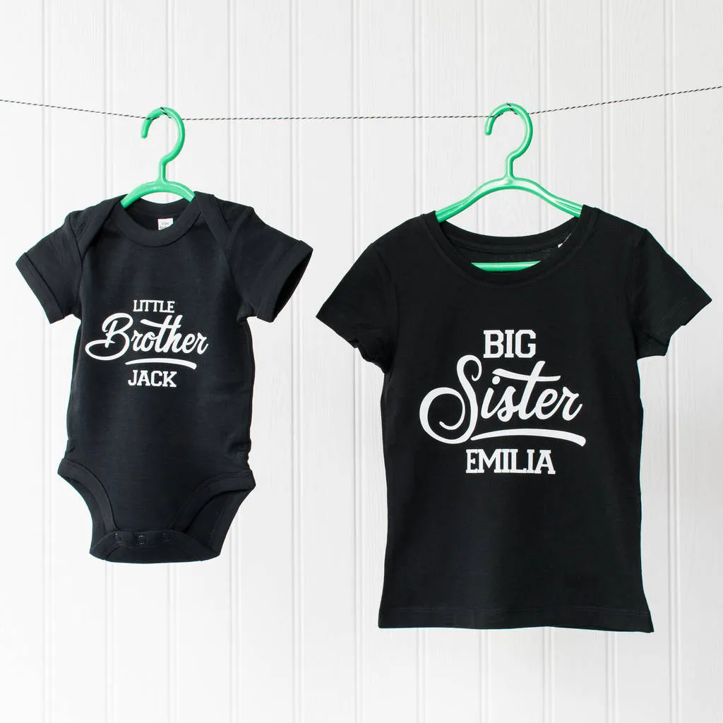 Personalised Retro Brother Sister Sibling Set