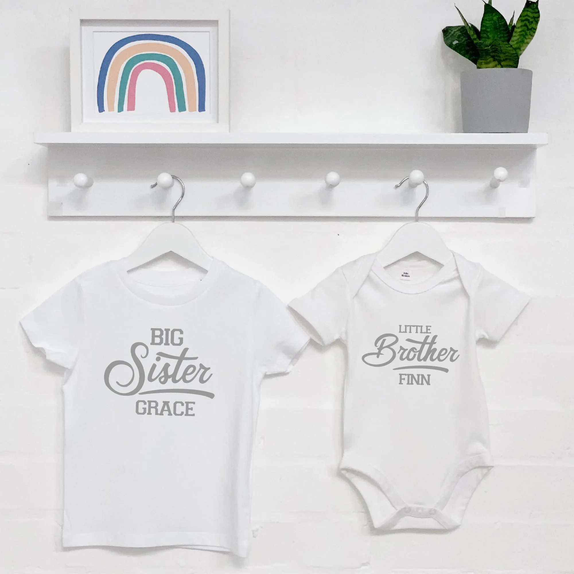 Personalised Retro Brother Sister Sibling Set
