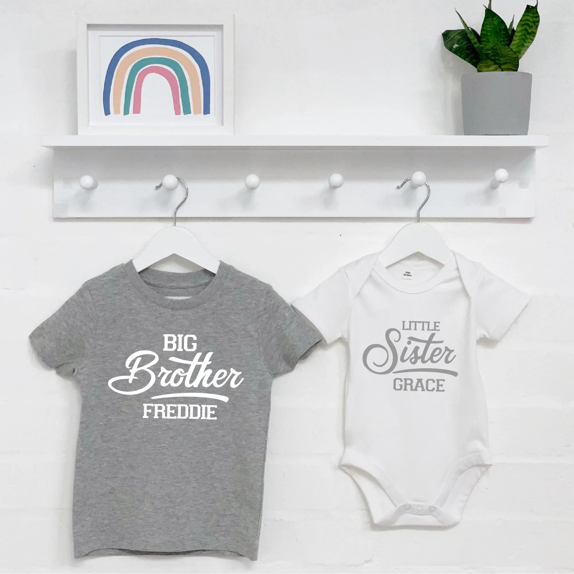 Personalised Retro Brother Sister Sibling Set