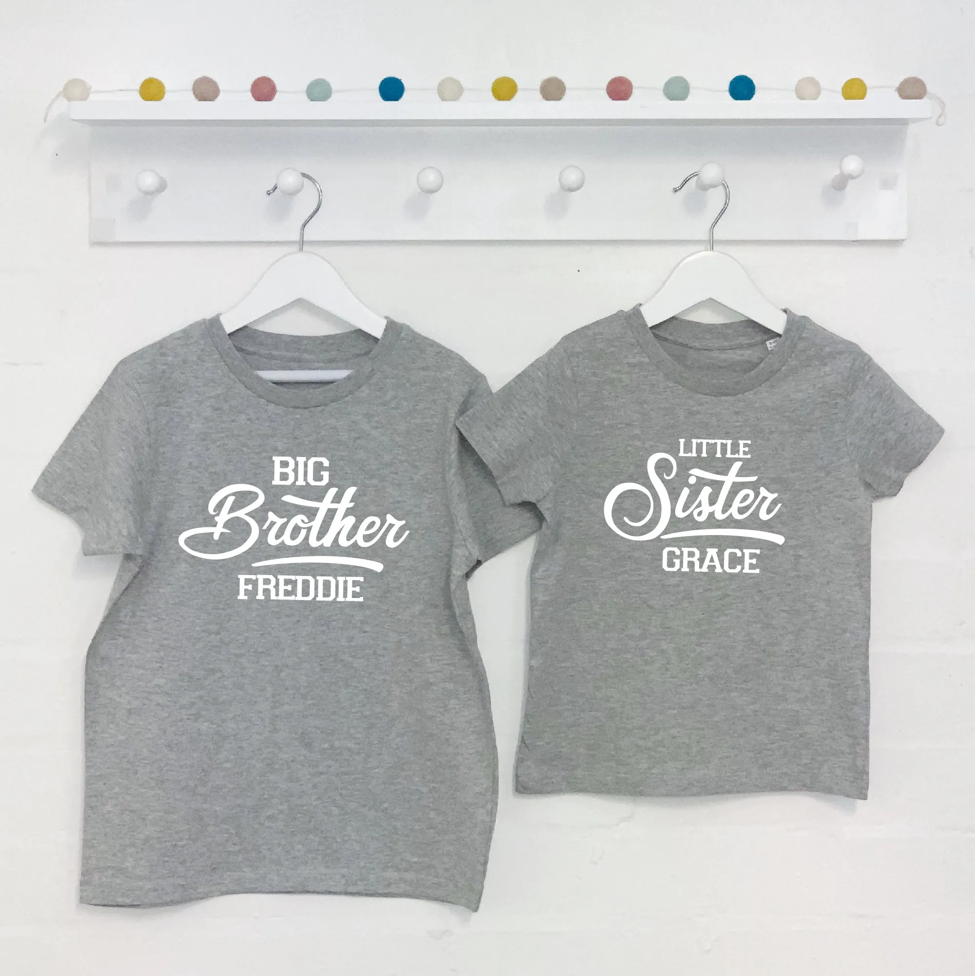Personalised Retro Brother Sister Sibling Set