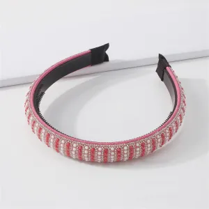 Pink & Cubic Zirconia Beaded Hard Headband