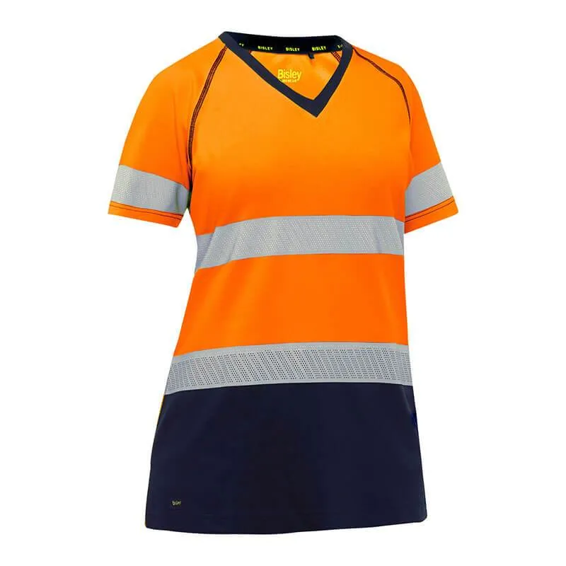 PIP Bisley Women's Short Sleeve T-Shirt w/Navy Bottom 312W1118T