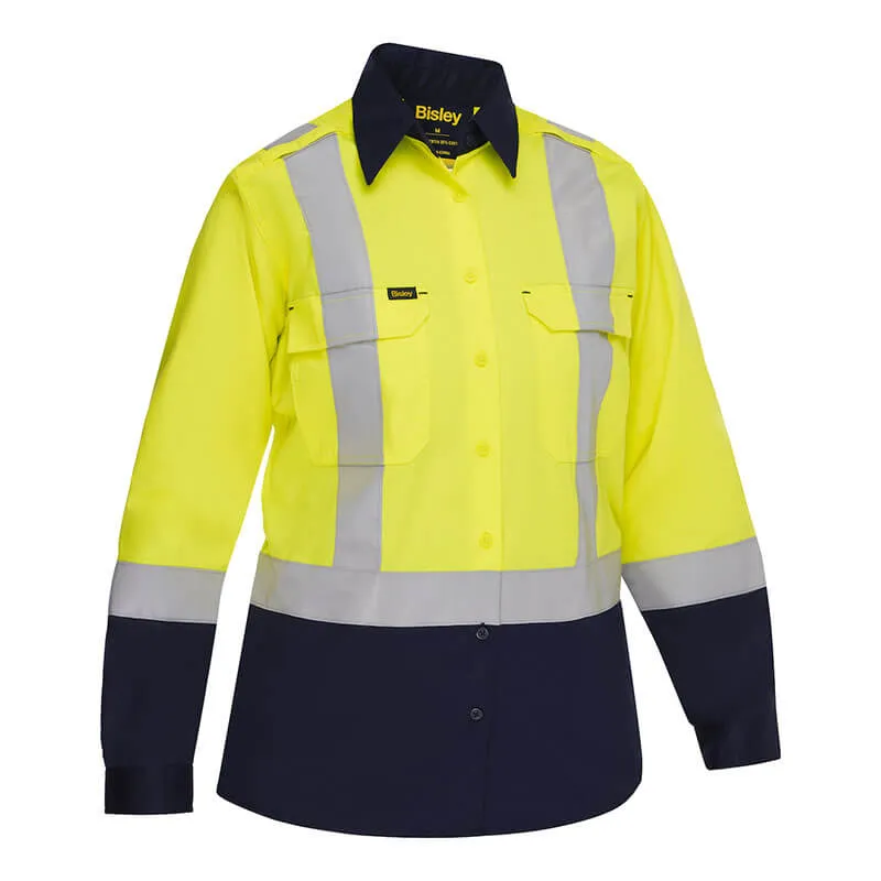 PIP Bisley Women's Vented Work Shirt w/Navy Bottom 312W6367H