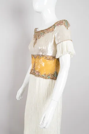 Pleated Sequin Corset Gown