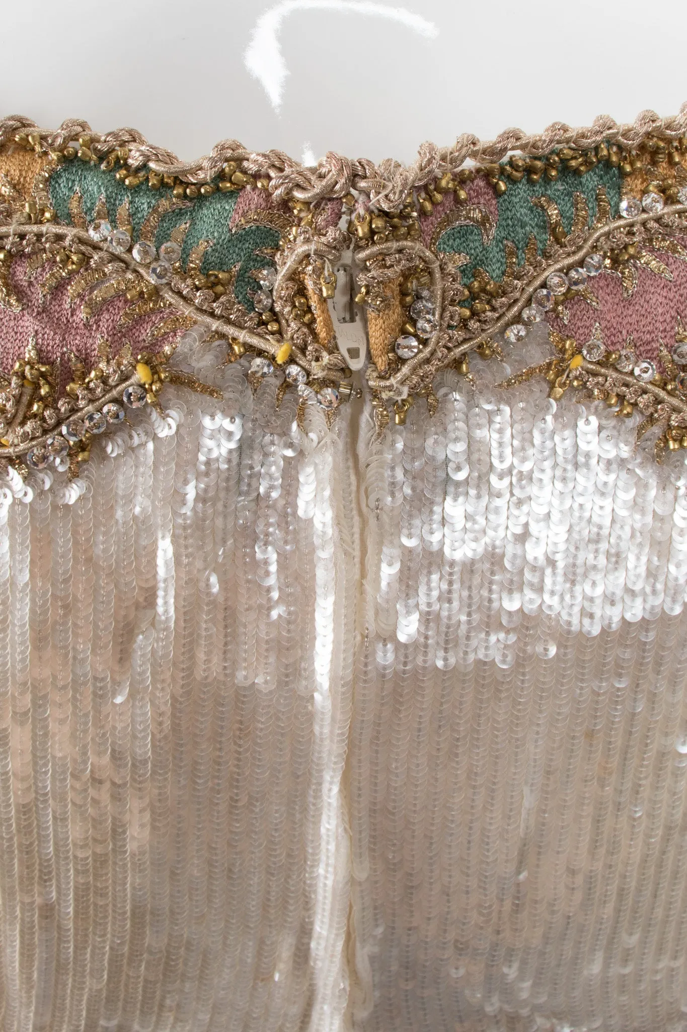 Pleated Sequin Corset Gown