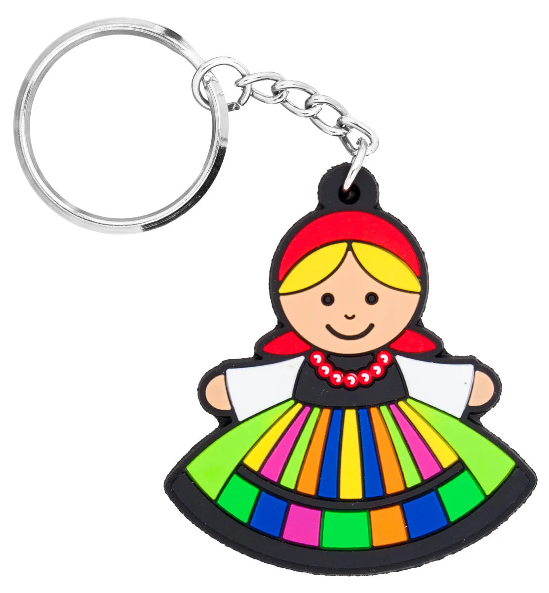 Polish Folk Lowicz Female Flexible Keychain, Lowiczanka