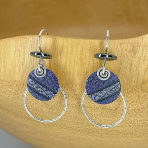 Purple Copper Earrings with Sterling Silver Accents