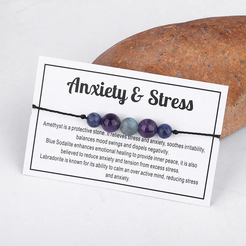 Purple Quartz 'Anxiety & Stress' Adjustable Bracelet