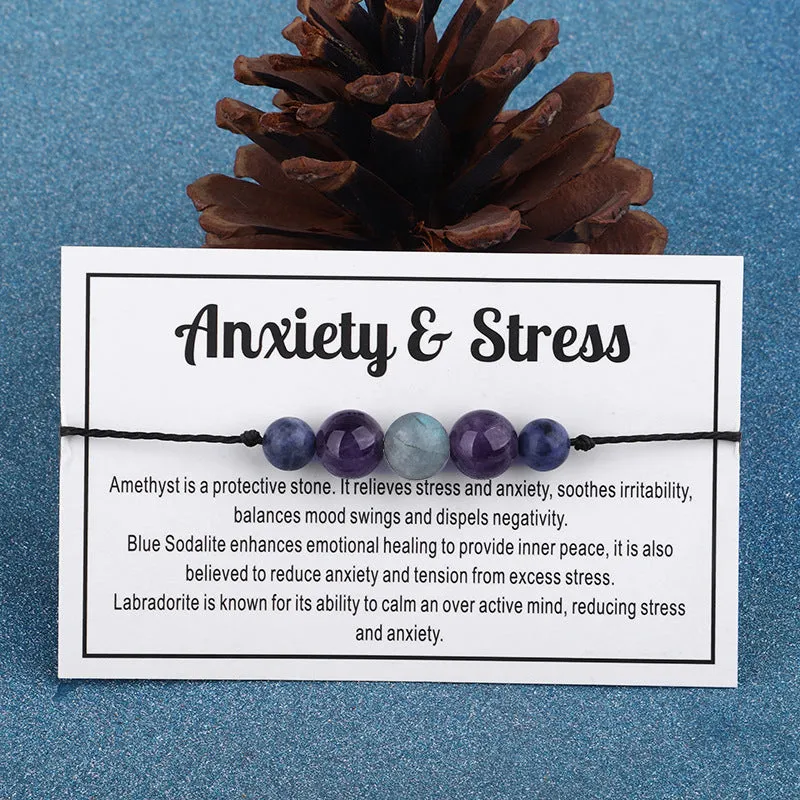 Purple Quartz 'Anxiety & Stress' Adjustable Bracelet