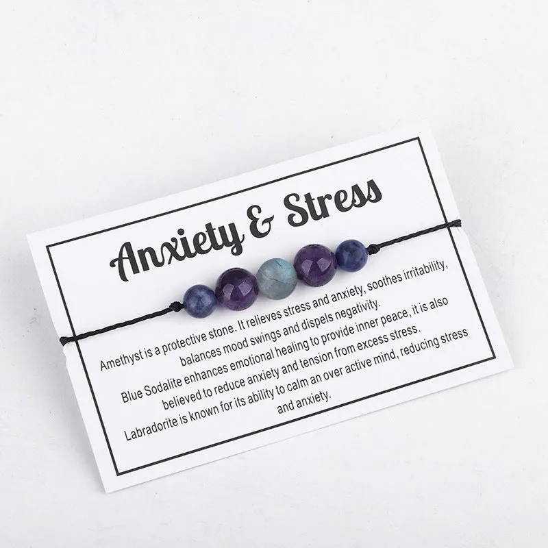Purple Quartz 'Anxiety & Stress' Adjustable Bracelet