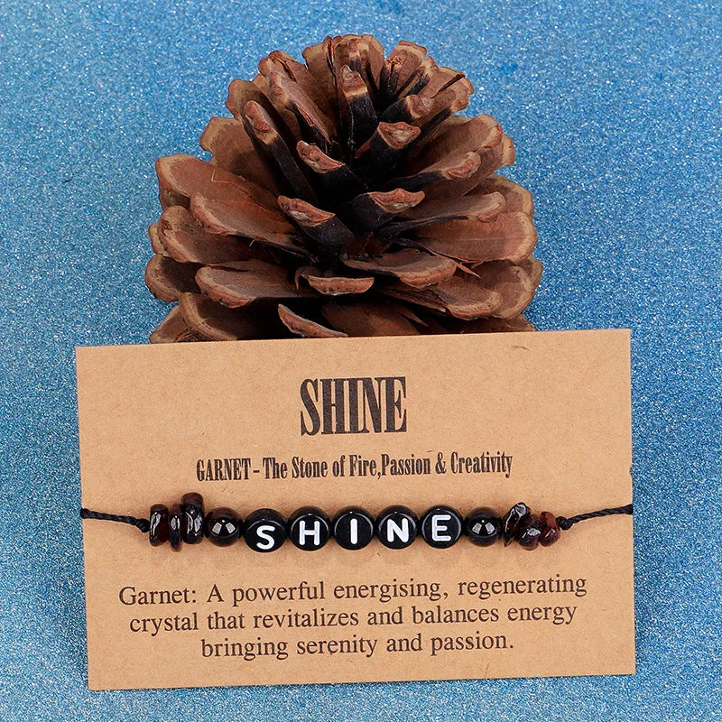 Quartz & Black 'Shine' Adjustable Bracelet