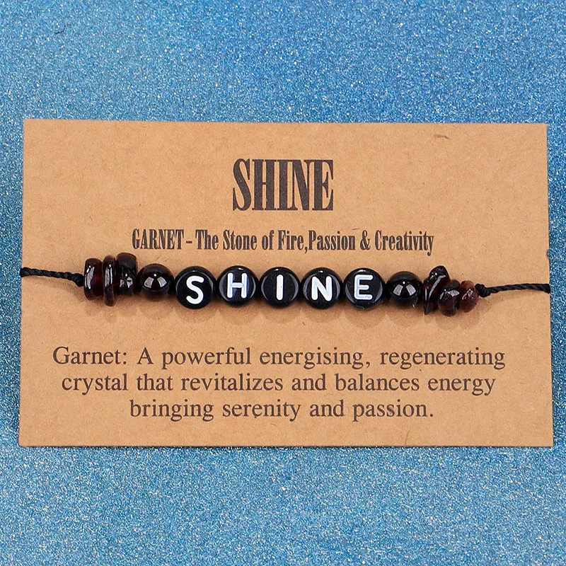 Quartz & Black 'Shine' Adjustable Bracelet