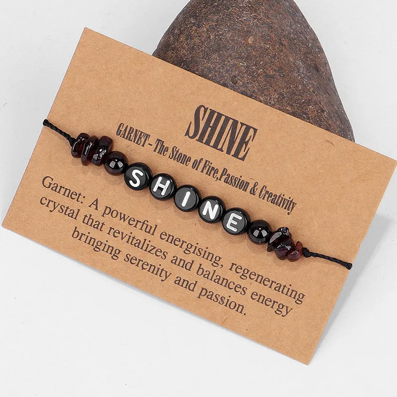 Quartz & Black 'Shine' Adjustable Bracelet