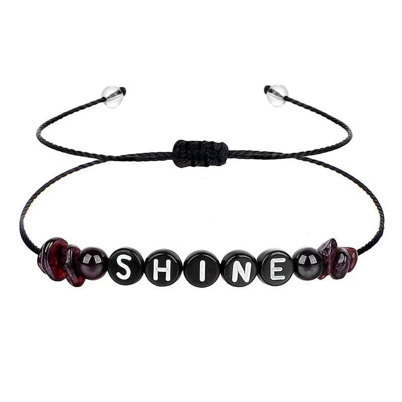 Quartz & Black 'Shine' Adjustable Bracelet
