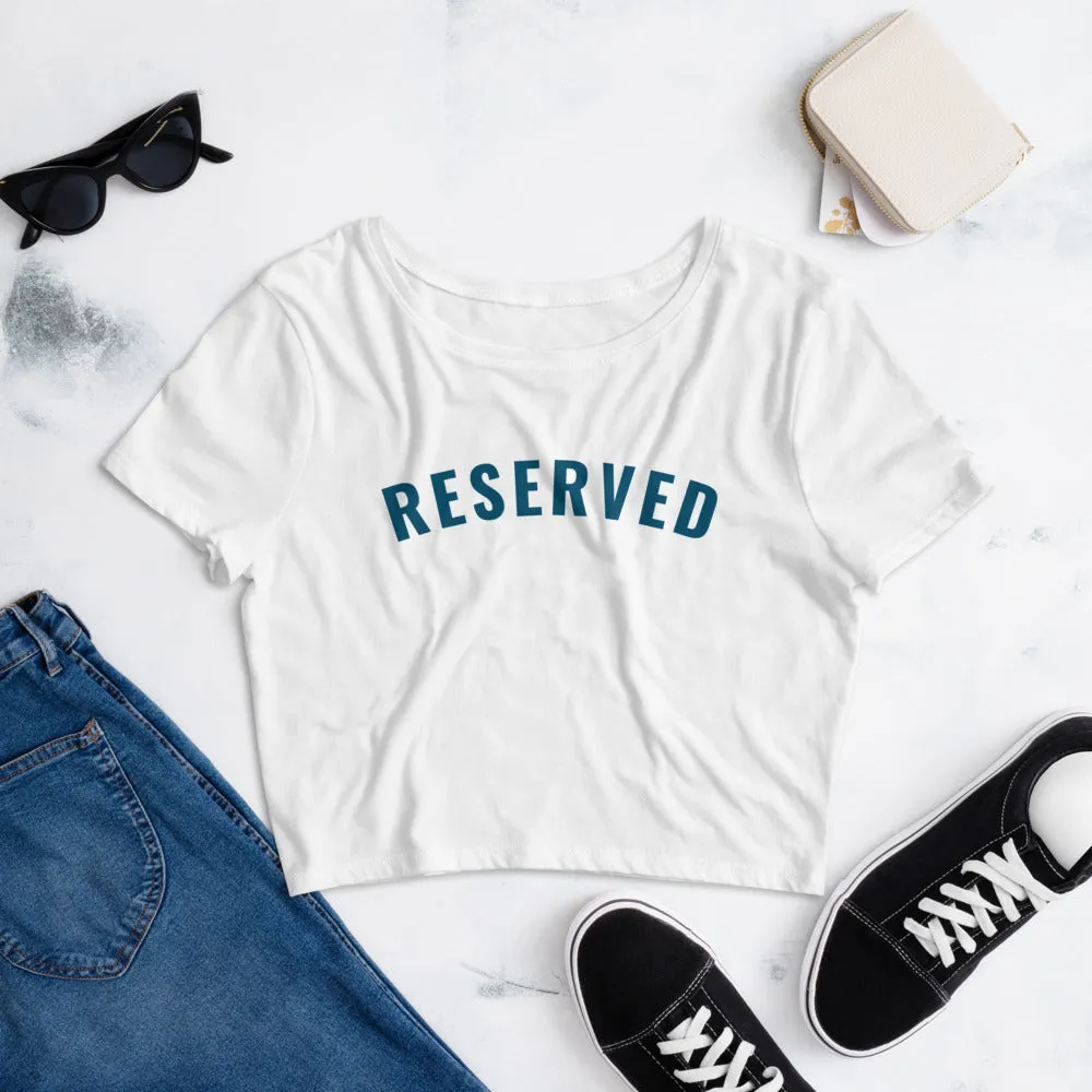 "Reserved- NAVY" Women’s Crop Tee