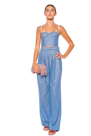 Rainbow Sequined Wide Leg Trousers