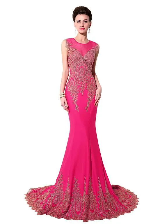 Red Eye-catching Jersey Evening Dresses