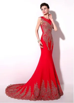 Red Eye-catching Jersey Evening Dresses