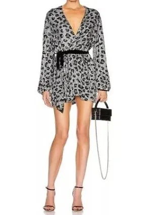 RETROFETE Women's Leopard Sequined Gabrielle Robe Dress $685 NWT