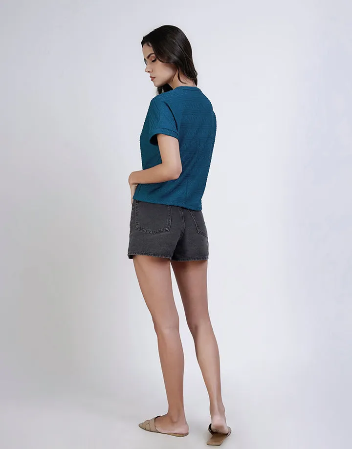 Round Neck T-Shirt with Maggi Sleeve