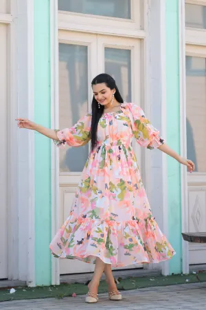 Ruddy Pink Floral Maxi Dress