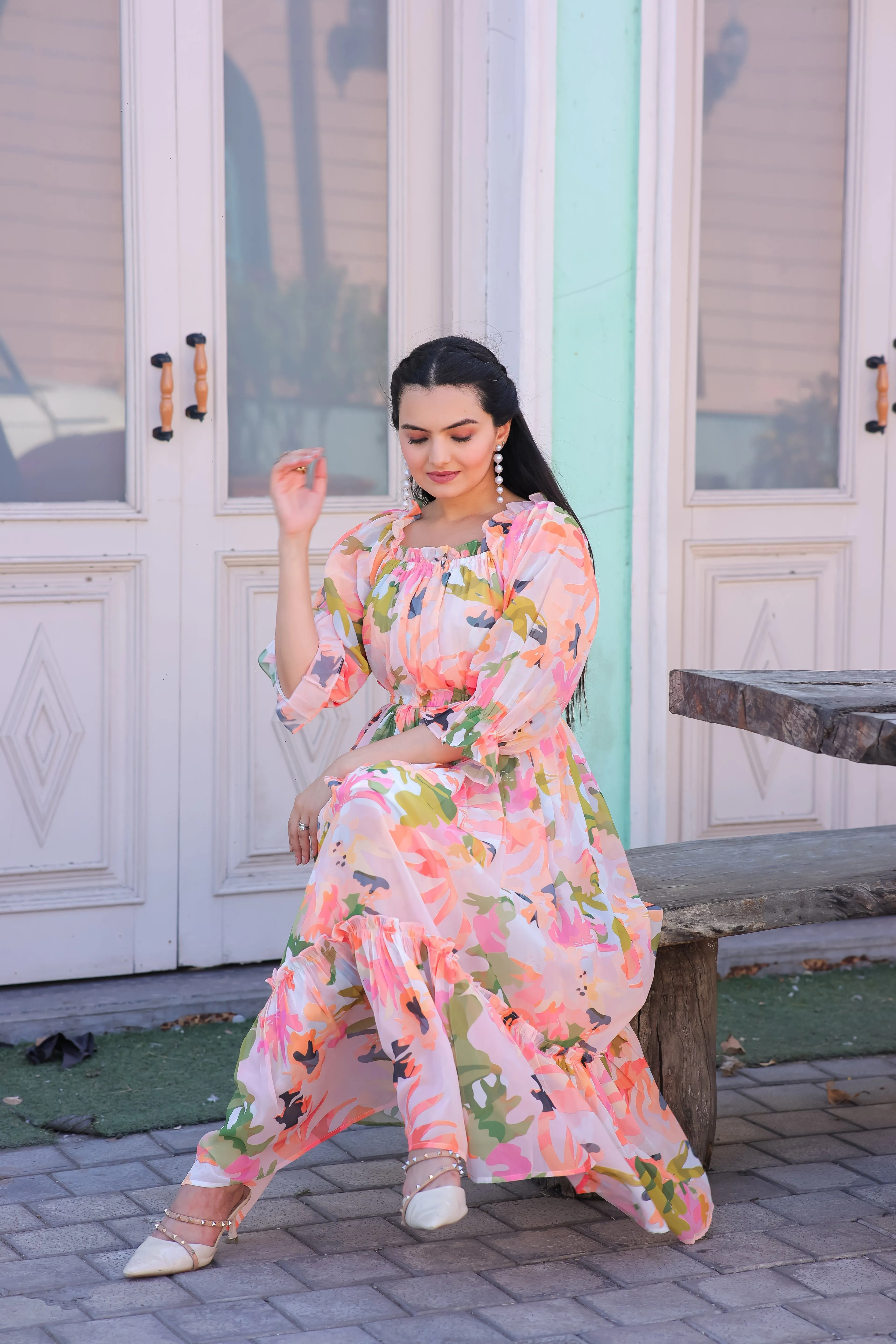 Ruddy Pink Floral Maxi Dress
