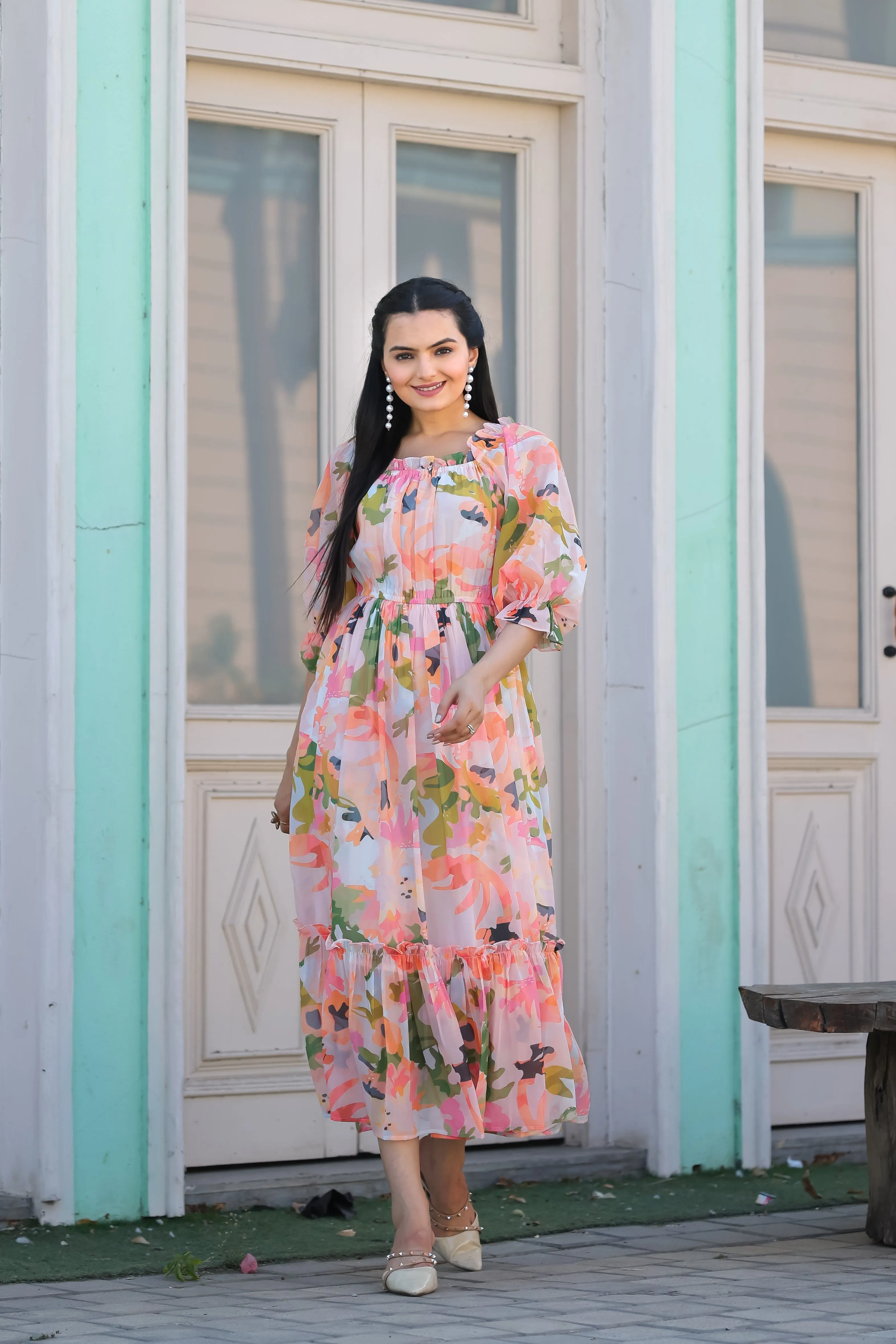 Ruddy Pink Floral Maxi Dress