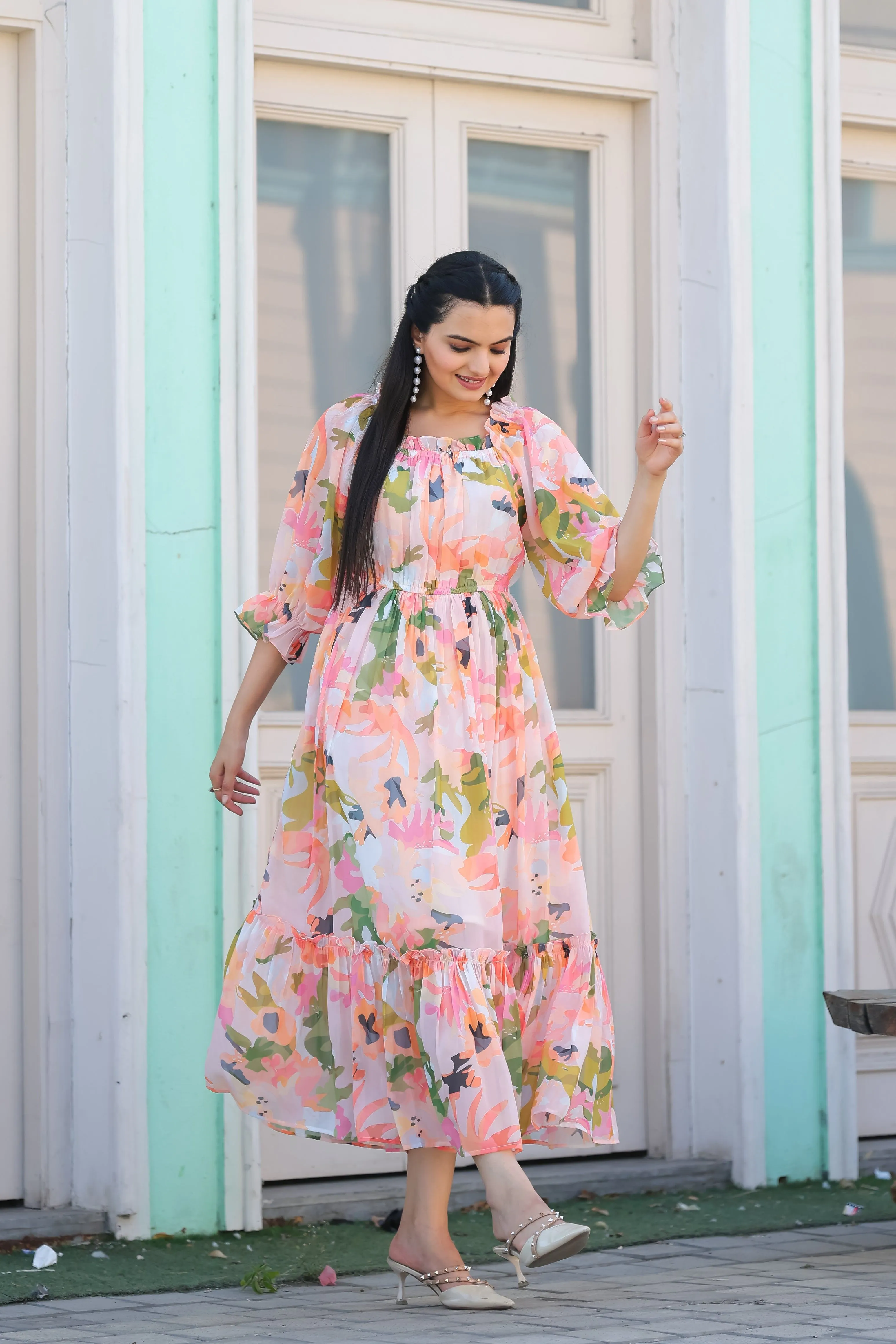 Ruddy Pink Floral Maxi Dress