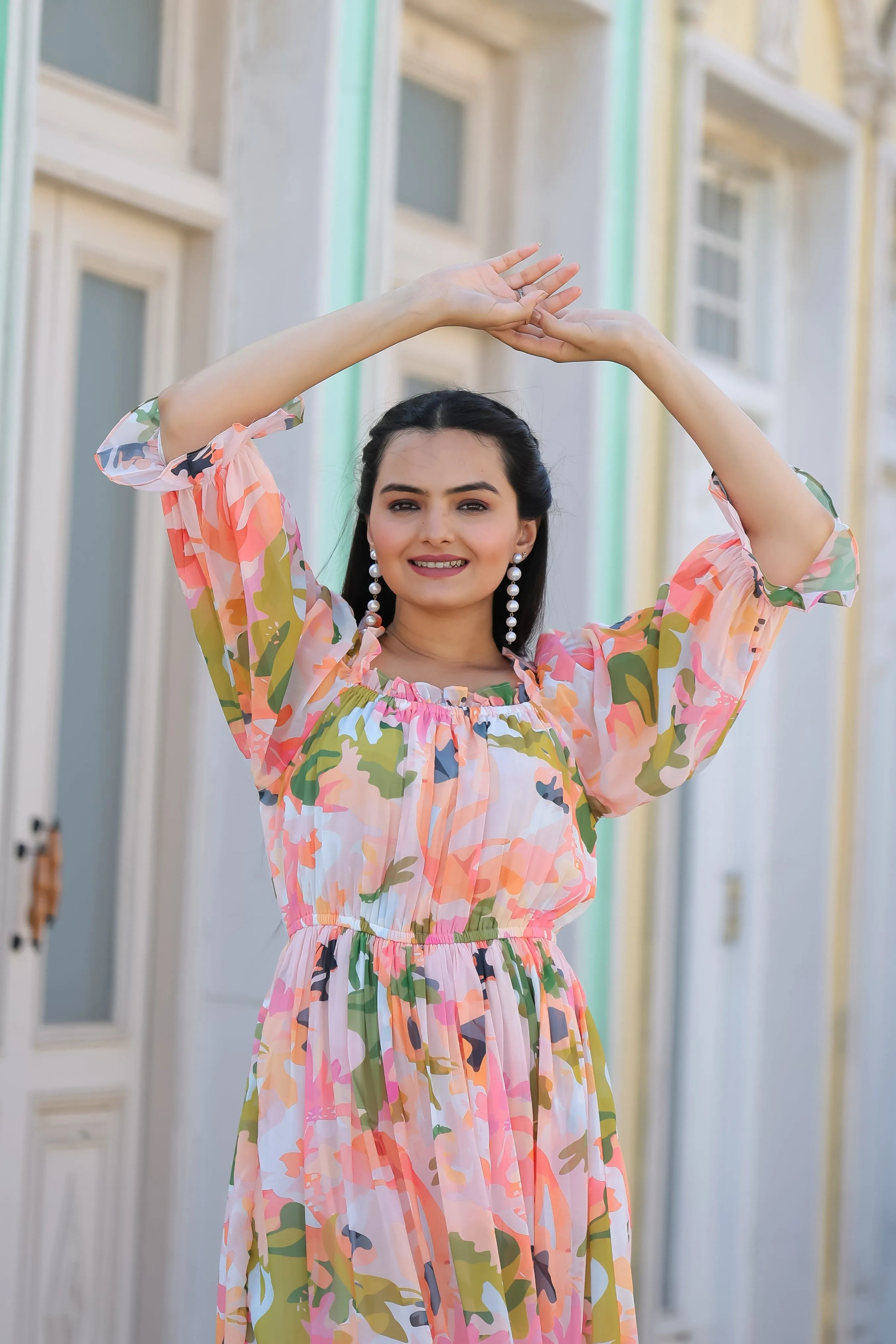 Ruddy Pink Floral Maxi Dress