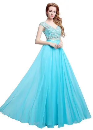 See-through Prom Dress With Beadings