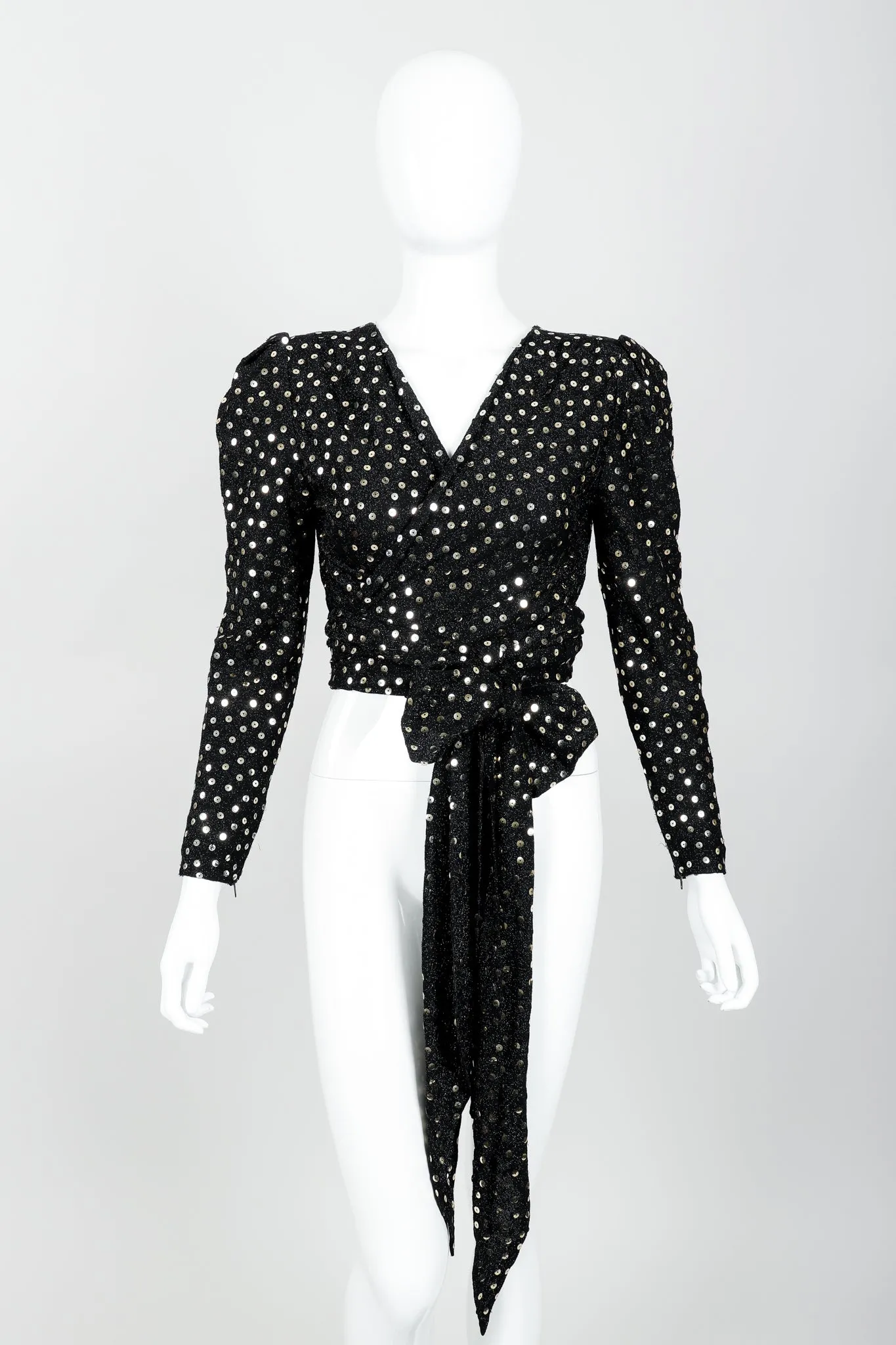 Sequin Wrap Top & Skirt Set