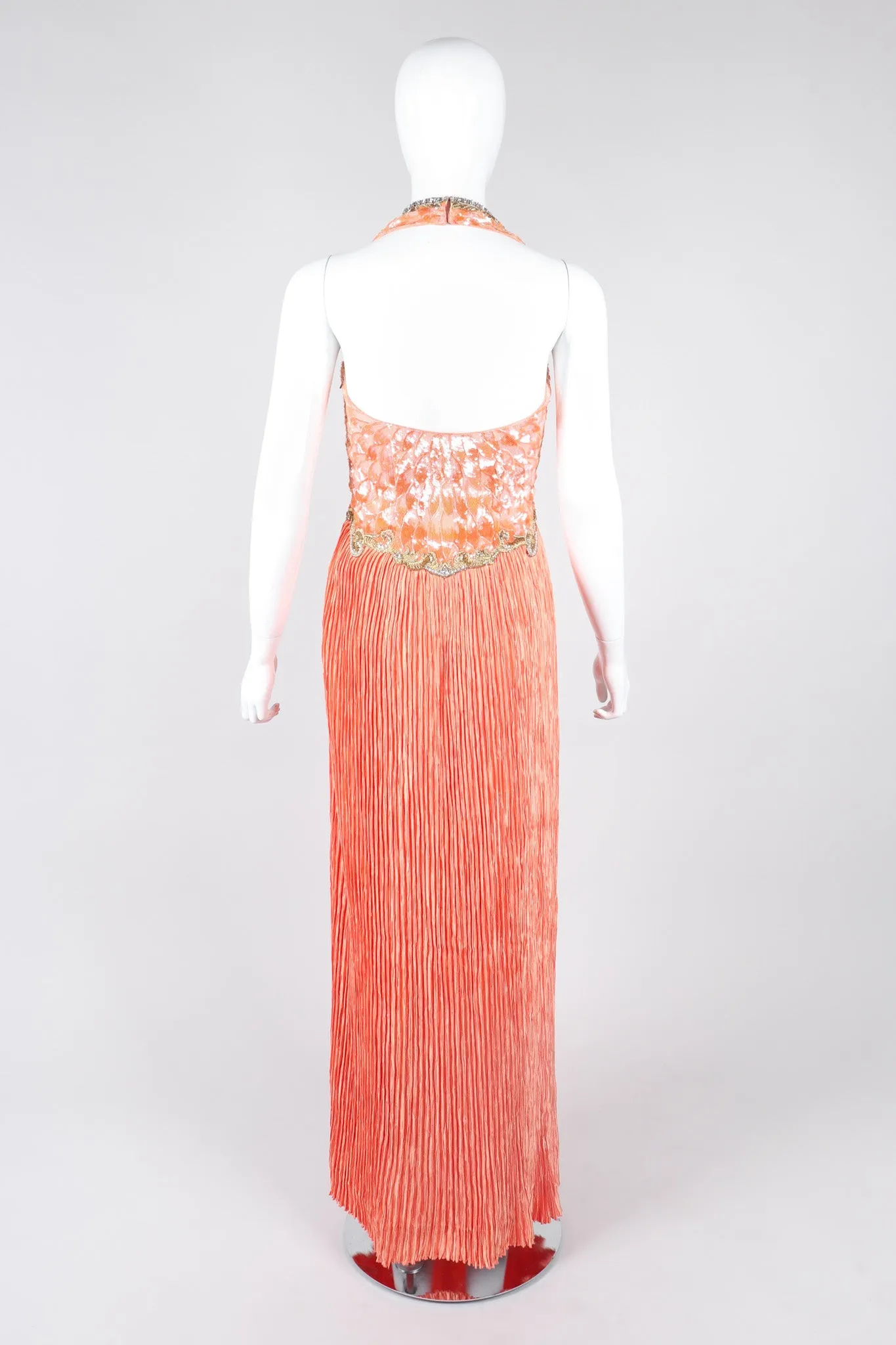 Sequined Phoenix Halter Gown