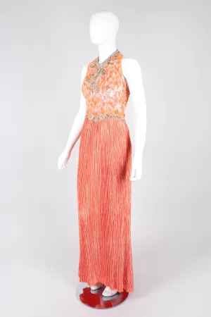 Sequined Phoenix Halter Gown